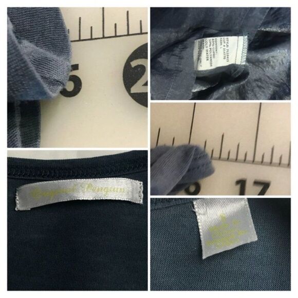 Bubble Skirt Cut Loose Iridescent Blue Metallic - Picture 7 of 7